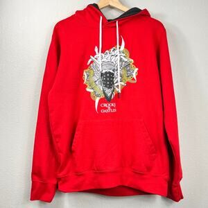 Men's Crooks and Castles Masked‎ Medusa Graphic Pullover Hoodie Red Size M